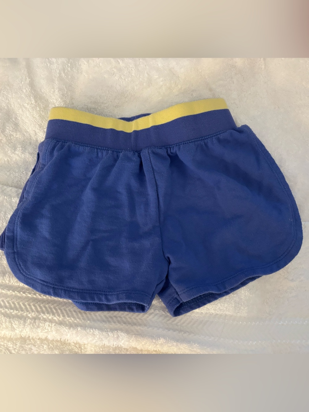 Splendid Girls' Blue Athletic Shorts with Yellow-Trim Waistband